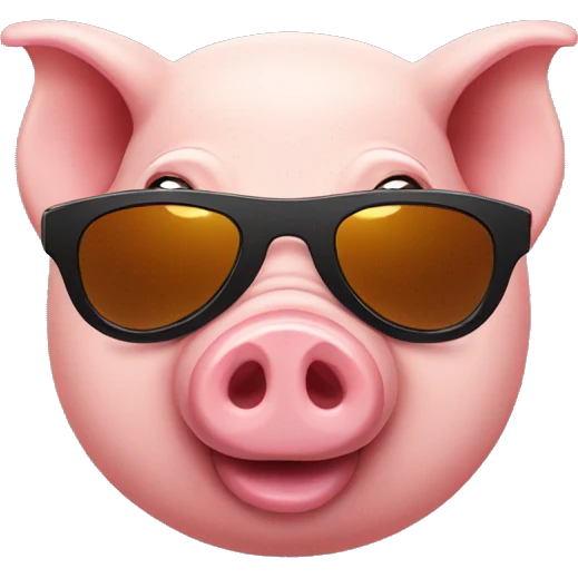 Pig with a sunglasses emoji