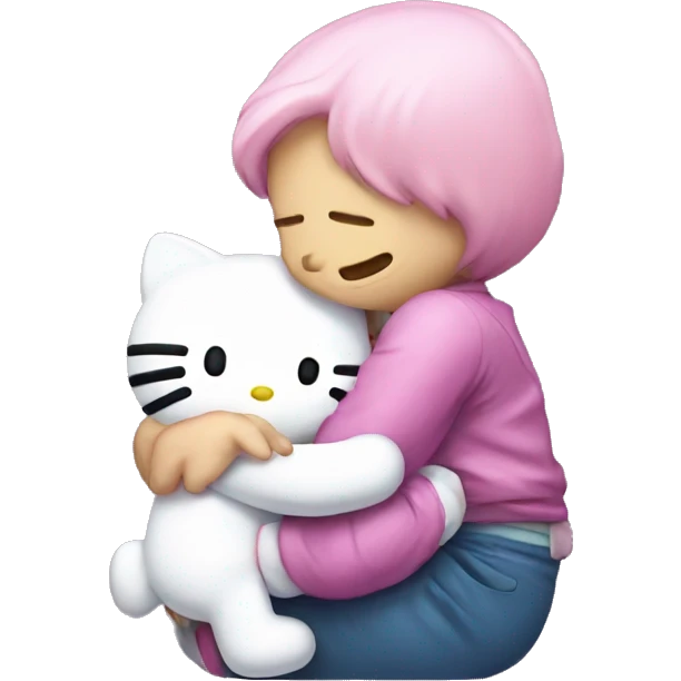 Hello kitty hugging dear Daniel  emoji