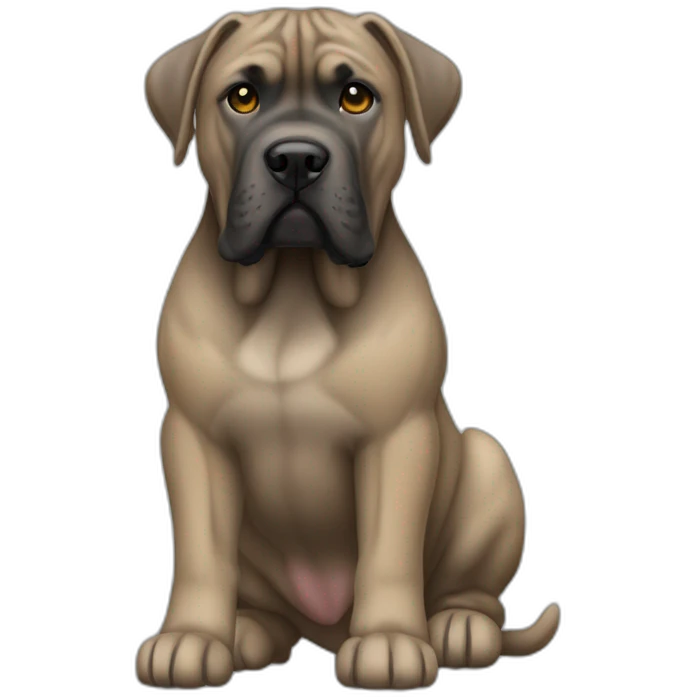 dog Cane Corso color fawn full body emoji