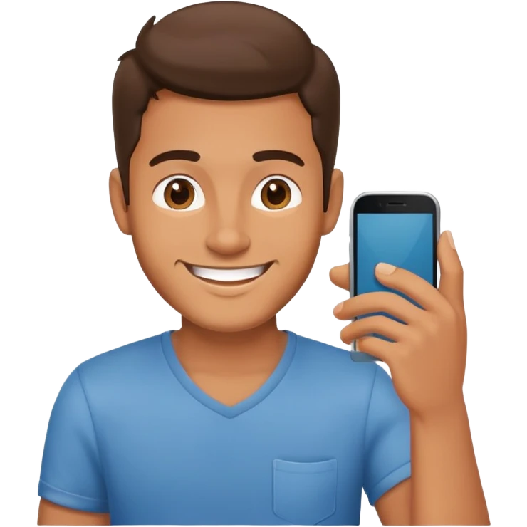 casual guy with phone emoji