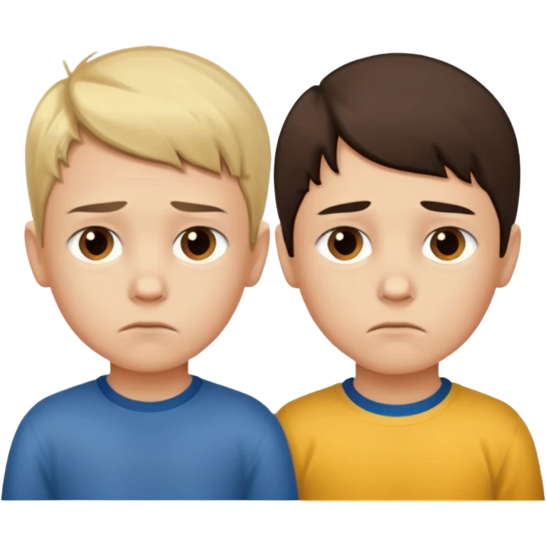 8 years old and 6 years old brothers feeling sad emoji