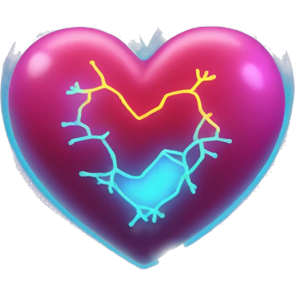 Neon heart emoji