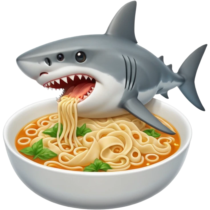 Shark eating lomein  emoji