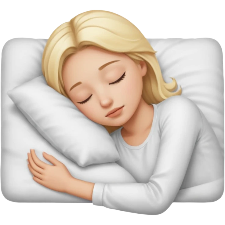 Sleeping pretty girl blonde girl She has white shirt on. emoji
