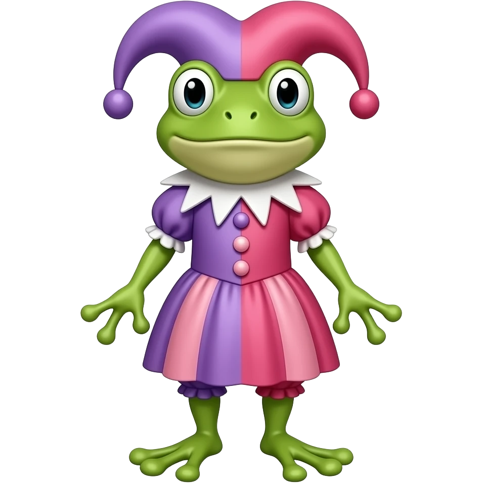 Jester Frog pink dresss emoji
