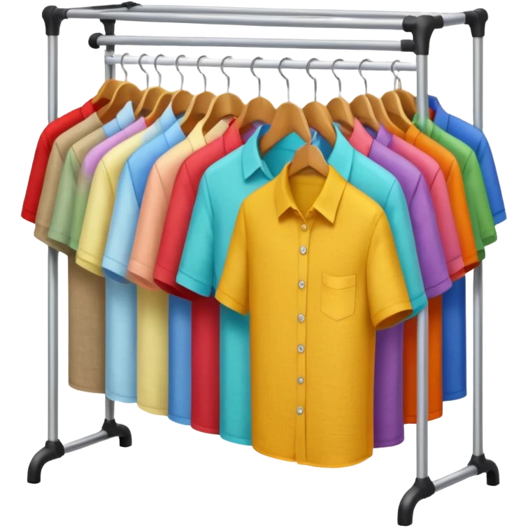 clothing rack with colorful shirts emoji