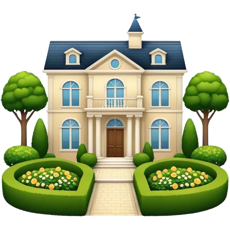 mansion with garden emoji