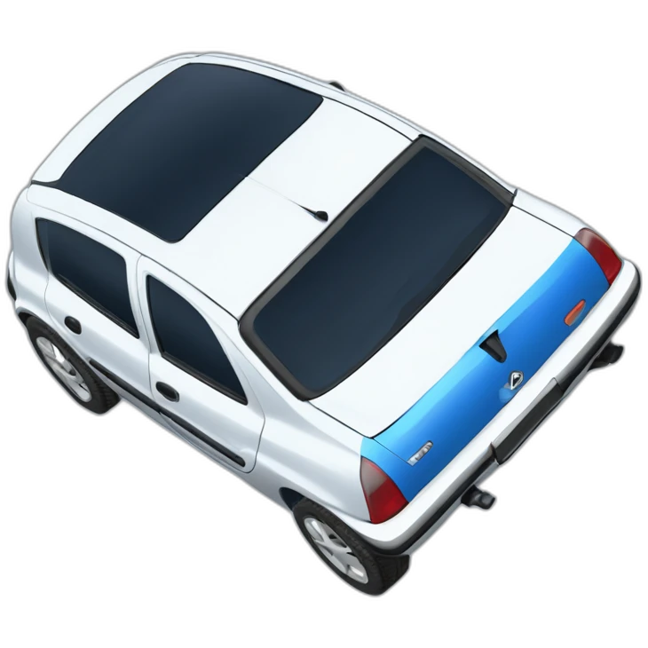 5-door car Renault clio 2 blue emoji