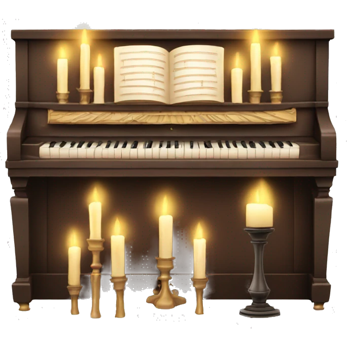 vintage piano with candles on top emoji