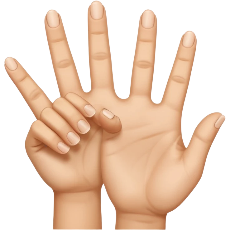 hand emoji with 3 fingers up emoji