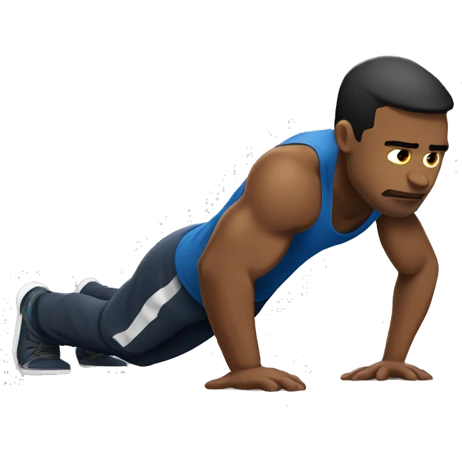 Giga chad doing pushups emoji