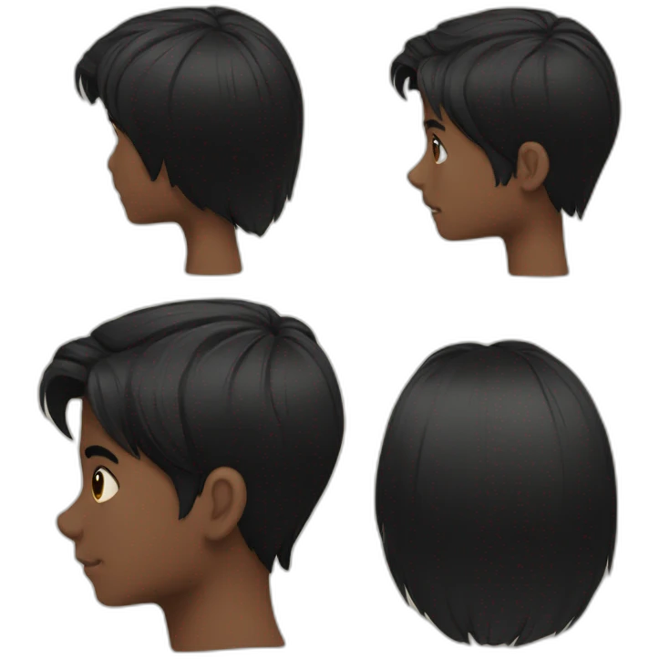boy black hair Smooth Indian black emoji