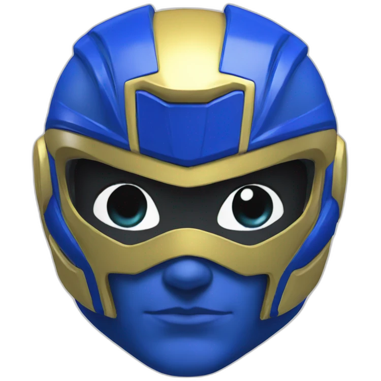 Blue power ranger head emoji