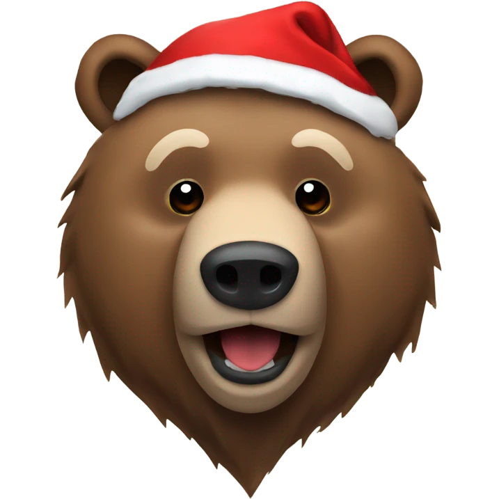 Grizzly bear in Santa attire  emoji