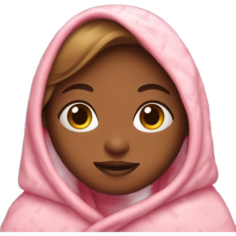 Girl in a pink blanket  emoji
