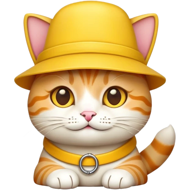 cheese cat wearing a yellow hat emoji