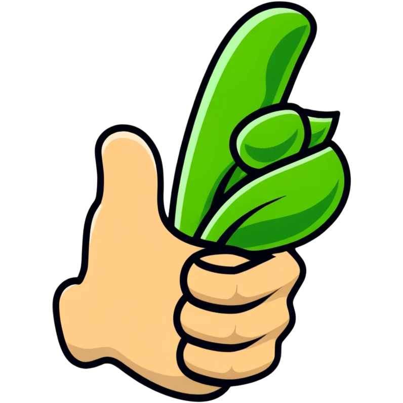 hand with green thumb giving thumbs up, representing gardening skill emoji