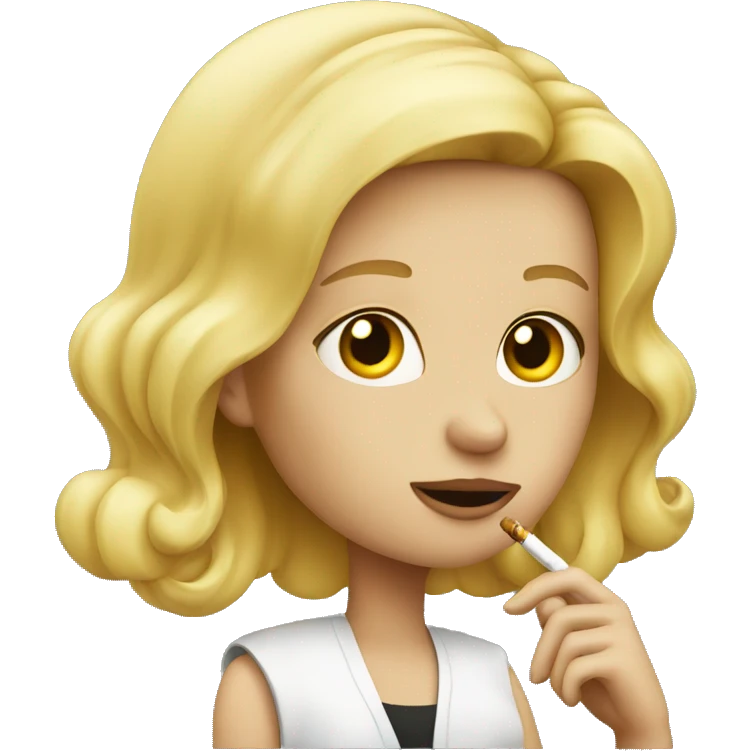 Blond girl smoking emoji