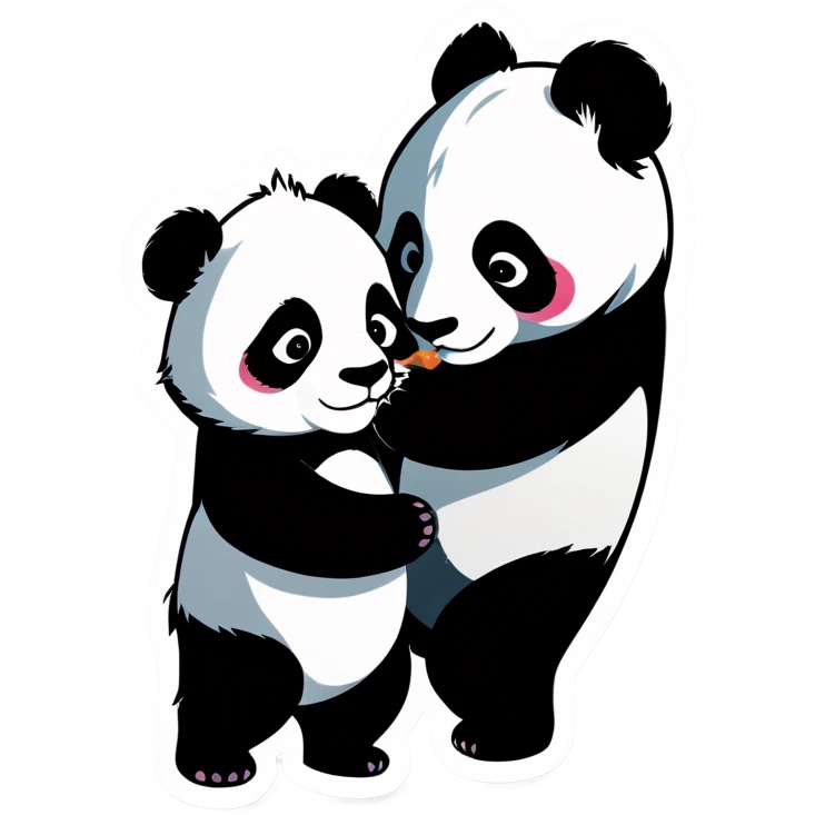 Panda kiss emoji