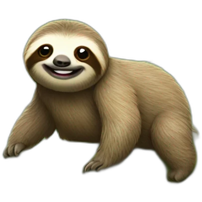 Sloth on caterpillar's back emoji