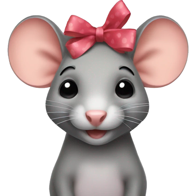 Rat with coquette bow on head emoji