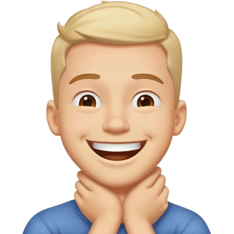 Arms crossed holding neck laughing guy emoji
