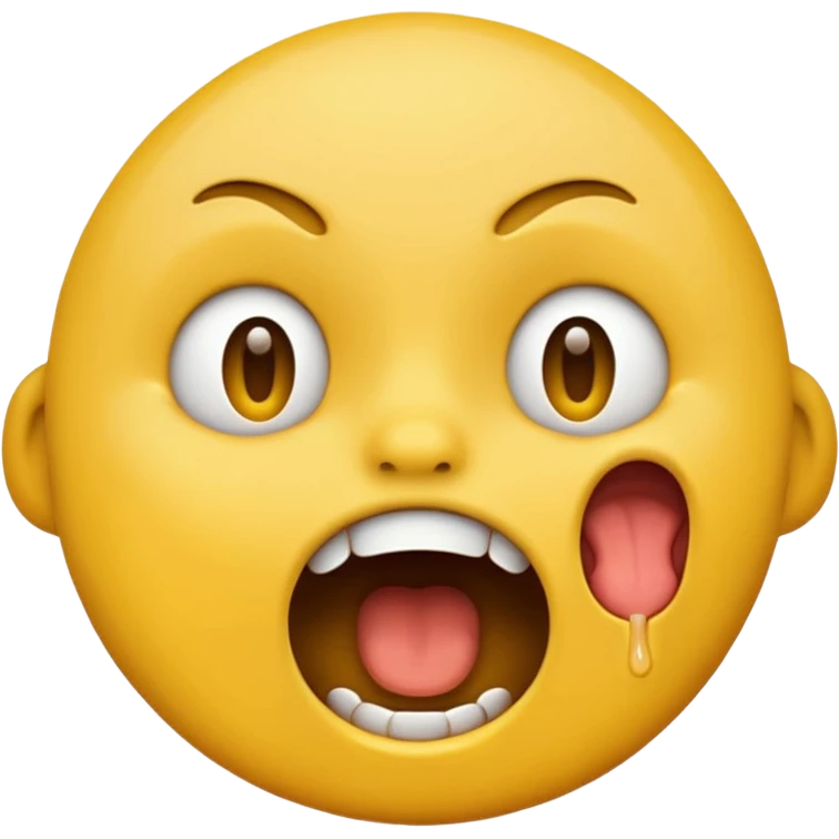 Yellow emoji doing choking emote emoji
