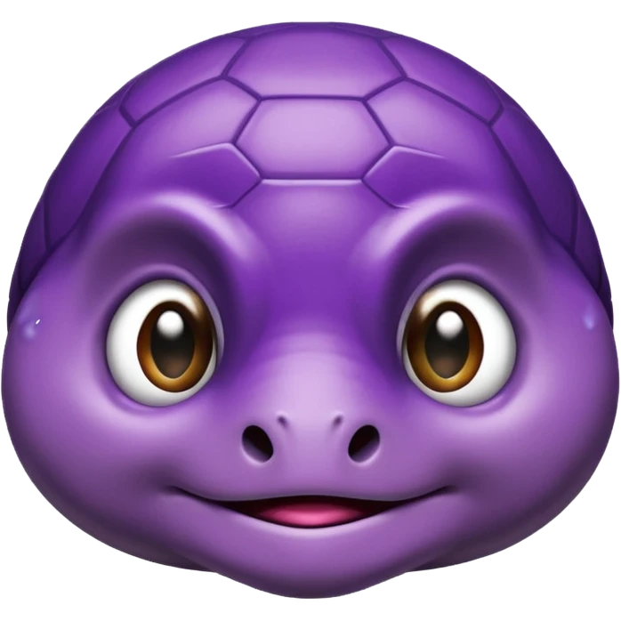 Crying turtle wearing purple emoji