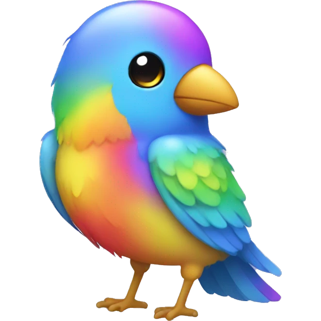 Kawaii bird with rainbow clothes  emoji