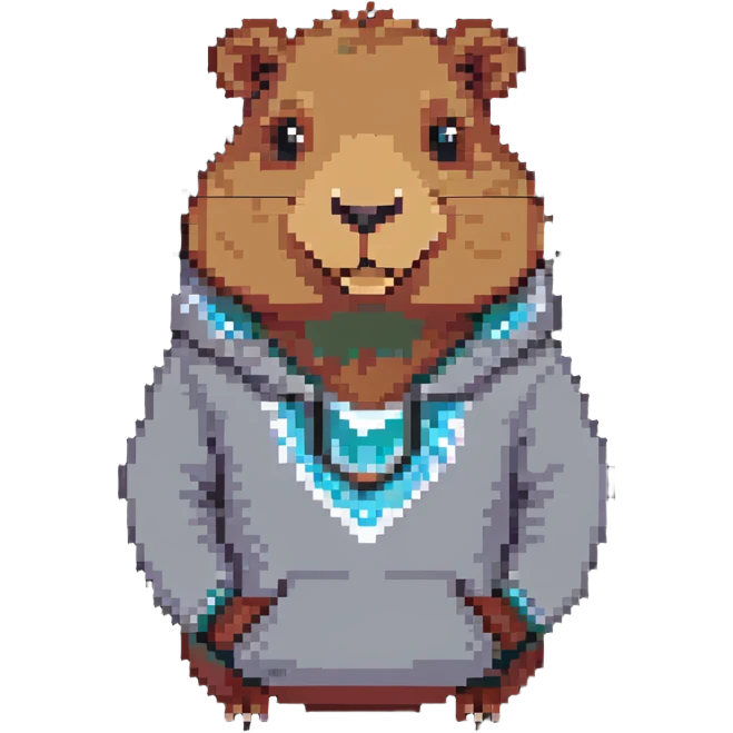 capybara smiling wearing a light grey sweater emoji