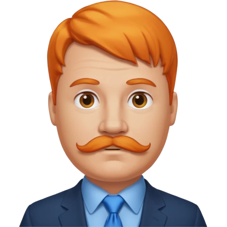fat orange hair man with mustache & blue tie emoji