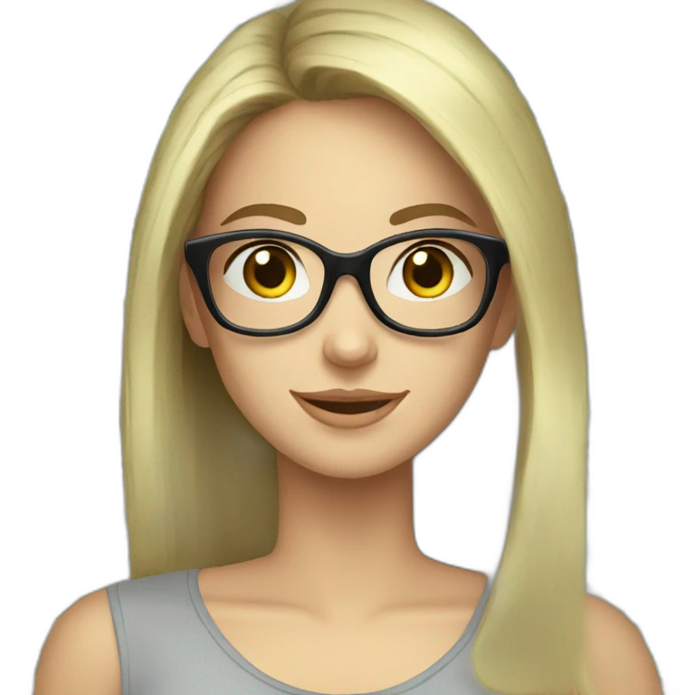 white caucasian girl dark hair glasses money emoji