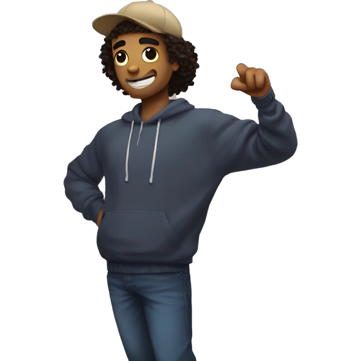 boyfriend from friday night funkin doing a hey pose emoji