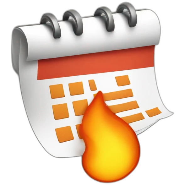 a calendar with fire because need to pay the bill emoji