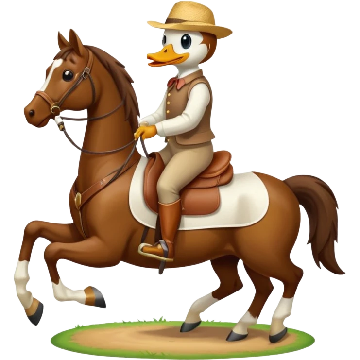 Duck riding a horse emoji