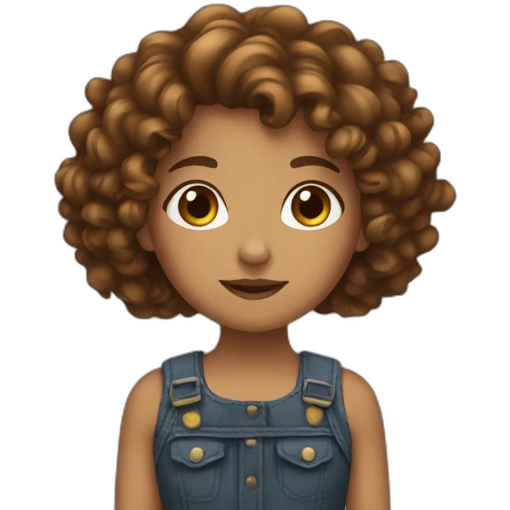 girl with brown curly hair emoji