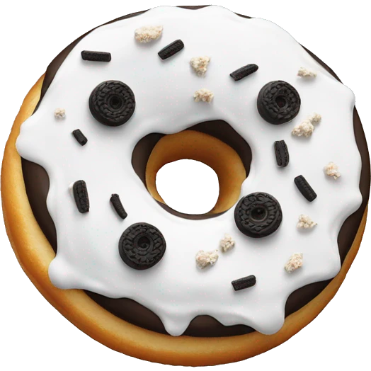Frosted donut with crushed Oreos emoji