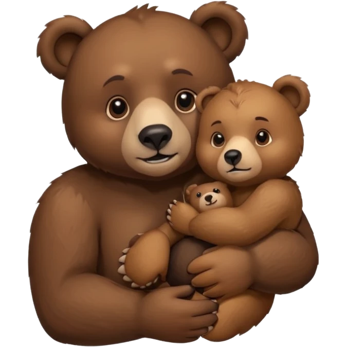bear with a small bear on his arm emoji