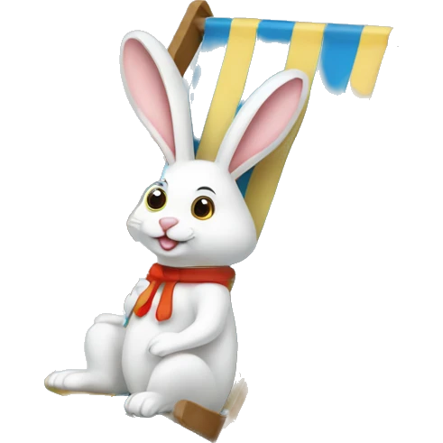 rabbit sitting deckchair emoji