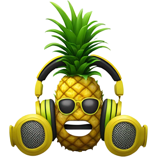 Pineapple wearing headphones emoji