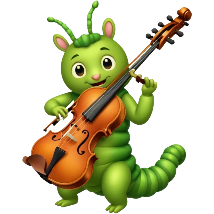 caterpillar playing violin on his shoulders emoji