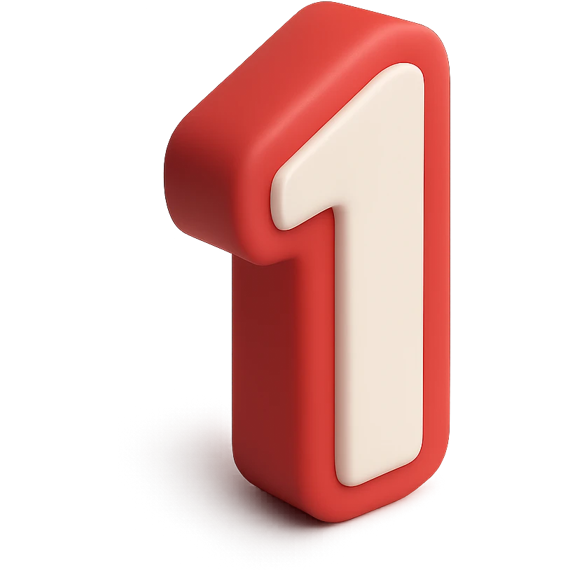 basic number 1 in red with transparent background emoji