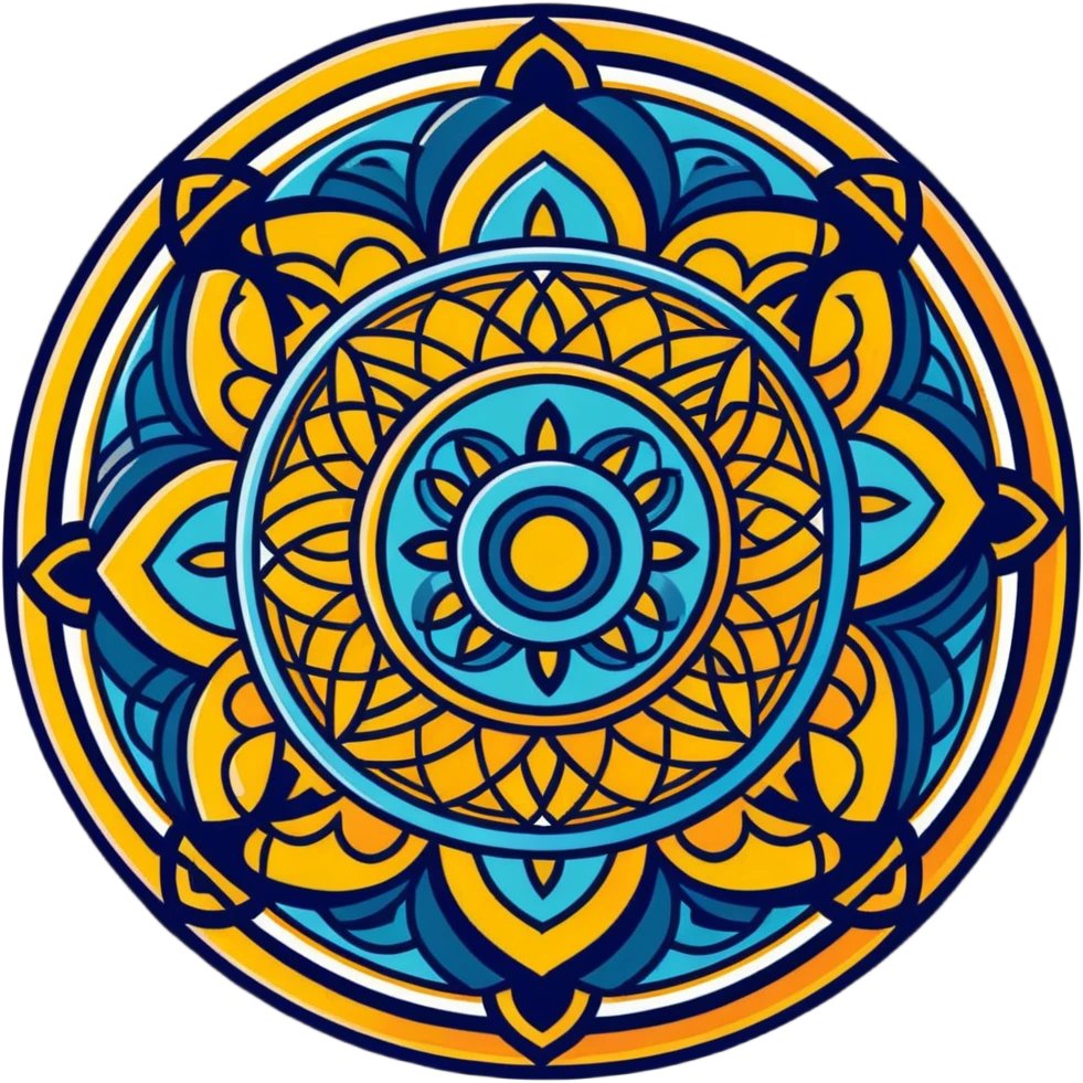 Turquoise blue mandala emoji