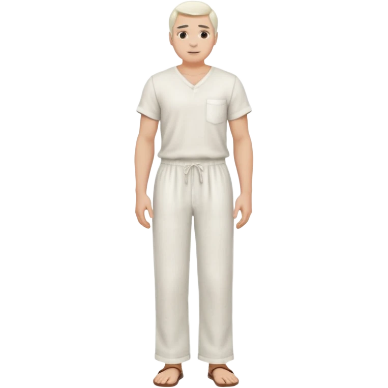 linen white long pants male emoji