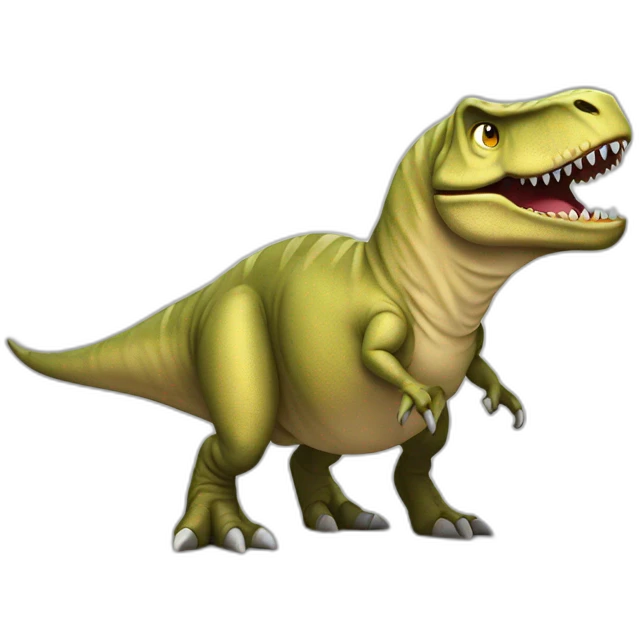 T-Rex covered in a sheet emoji