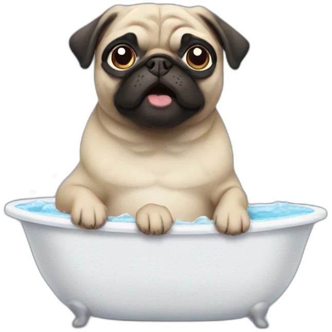 pug bathes emoji