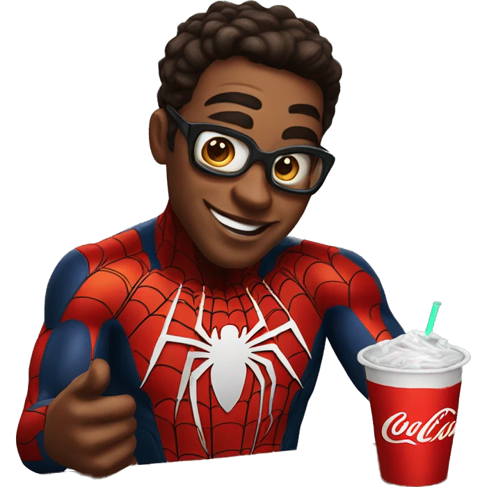 homem aranha tomando coca emoji