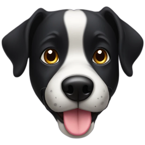 black dog sitting with tongue out emoji