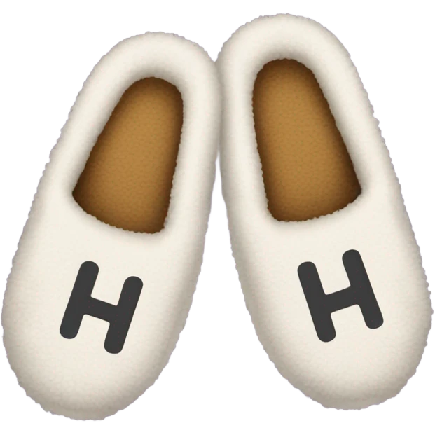 slippers design shaped like letter h emoji