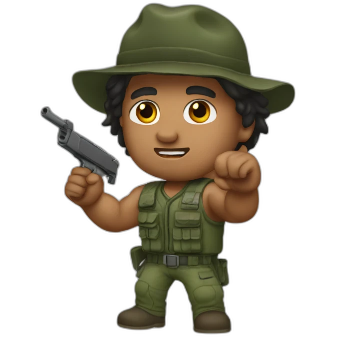 Rambo waving emoji